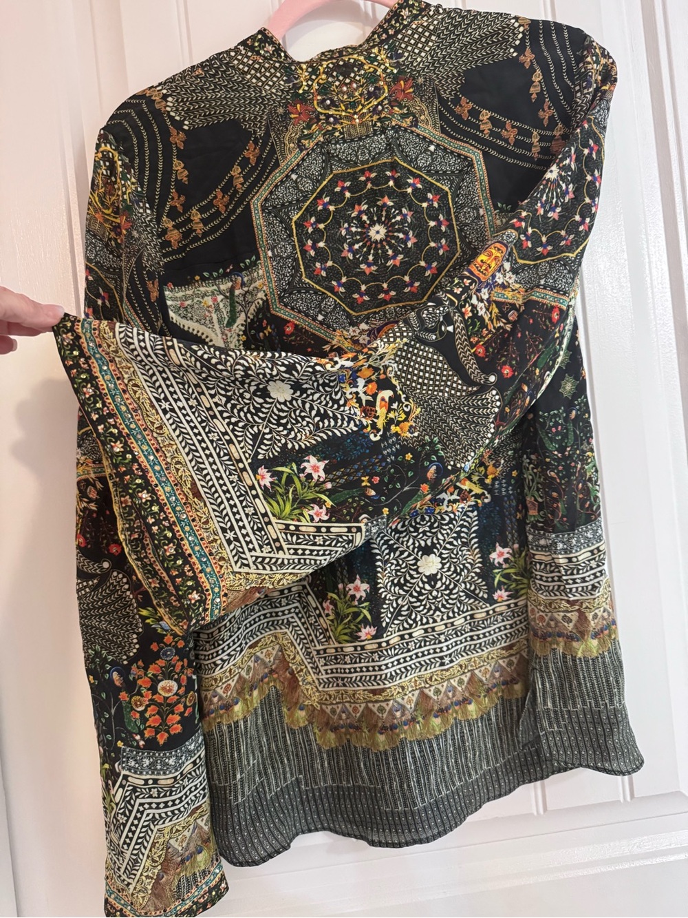 CAMILLA Mama Bakshi Silk Crystal Embellished Blouse Top Size S - Picture 10 of 15